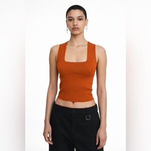 HOUSE OF HARLOW 1960 - Rust Square Neck Tank Top